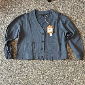 Toad & Co Blue Button-Up Cardigan